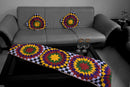 Colorful Star-Pattern Quilted Table Runner & Cushion Covers Set – Vibrant Home Decor